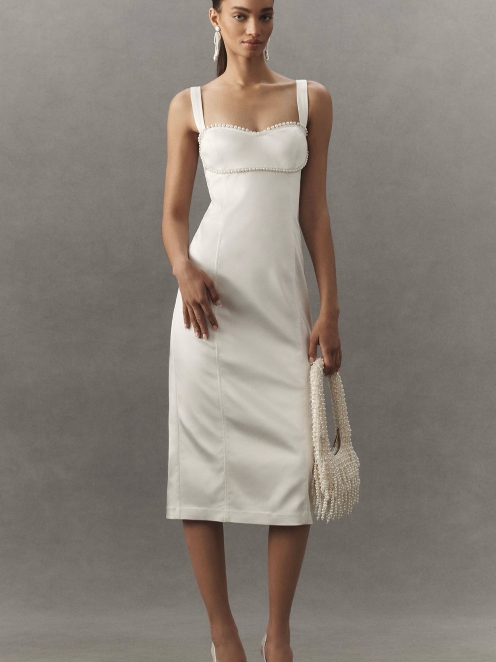 Anthropologie Weddings BHLDN Sleeveless Embellished Sweetheart
Midi Dress